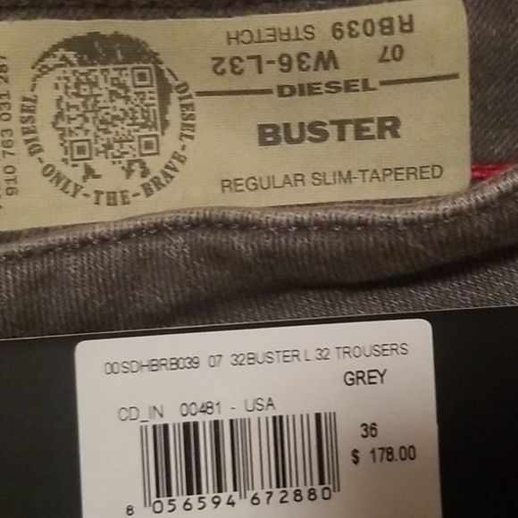 Nwt grey V Diesel jeans - Picture 2 of 3